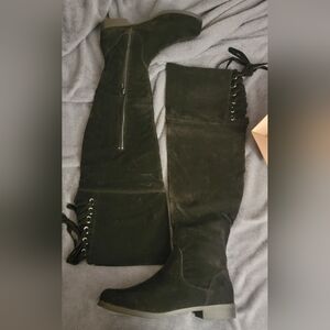 JustFab Black Over-the-Knee Boots